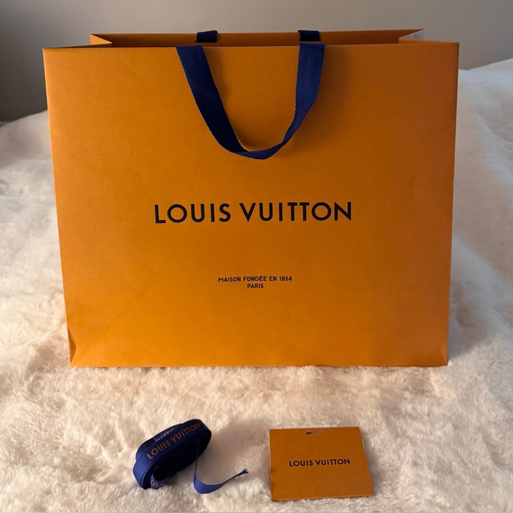 Louis Vuitton Shopping Bag with Blue Ribbon